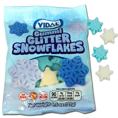 Vidal Gummi Glitter Snowflakes-Half Nuts-Half Nuts