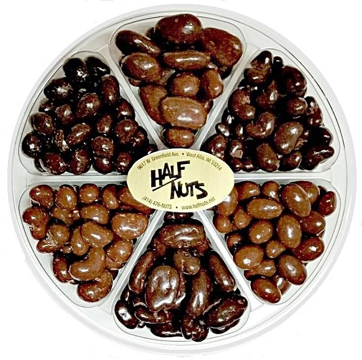 Deluxe Chocolate Nuts Gift Tray-Half Nuts-Half Nuts