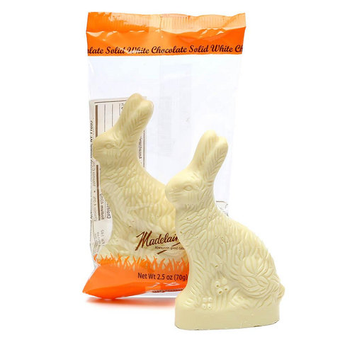 Madelaine White Chocolate Bunny-Half Nuts-Half Nuts