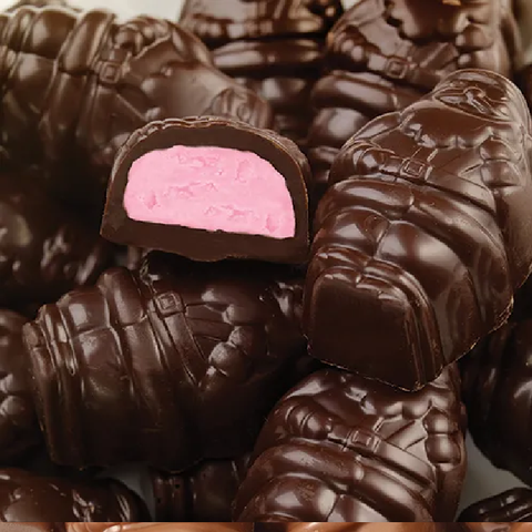 Dark Chocolate Raspberry Santa Minuettes-Half Nuts-Half Nuts