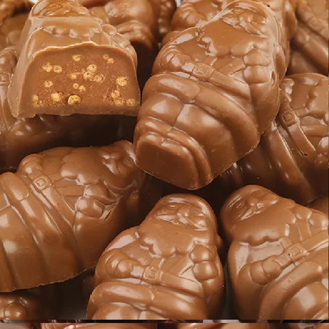 Milk Chocolate Crispy Santa Minuettes-Half Nuts-Half Nuts