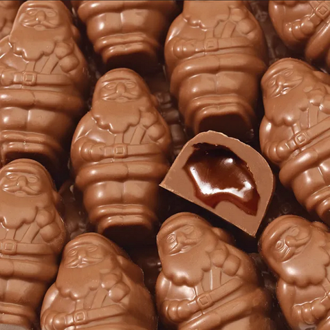 Milk Chocolate Caramel Santa Minuettes-Half Nuts-Half Nuts