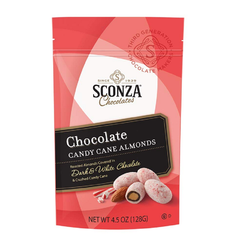 Sconza Chocolate Candy Cane Almonds-Half Nuts-Half Nuts