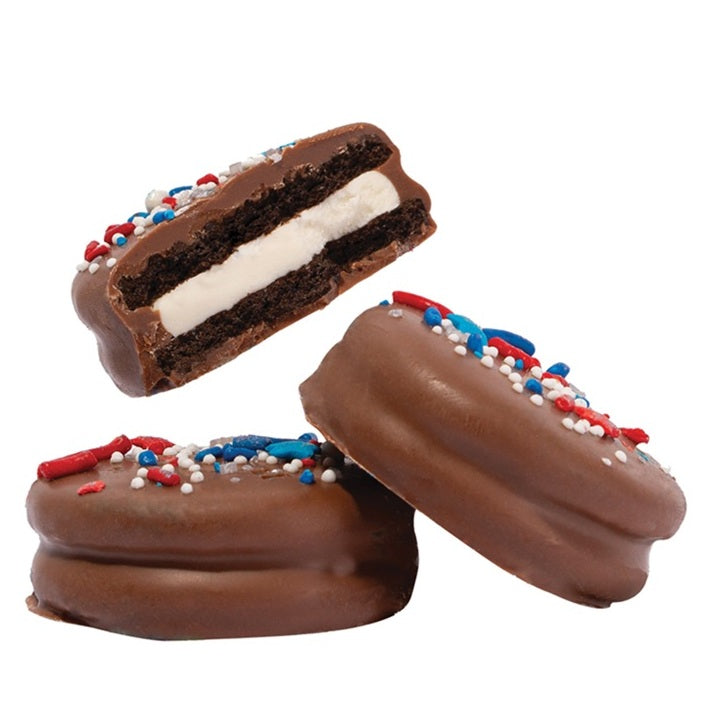 Firecracker Milk Chocolate Double Stuffed Oreo® Cream Filled Cookie-Half Nuts-Half Nuts