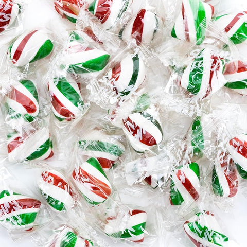 Red, Green and White Mint Twists-Half Nuts-Half Nuts