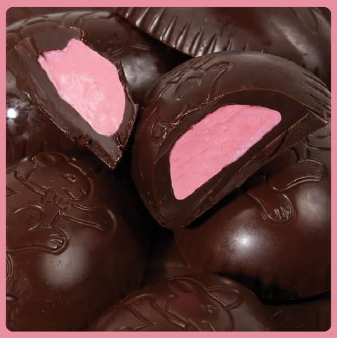 Gertrude Hawk Dark Chocolate Raspberry Egg-Half Nuts-Half Nuts