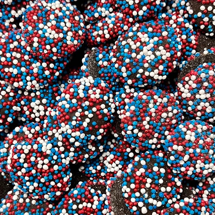 Red, White and Blue NonPareils – Half Nuts