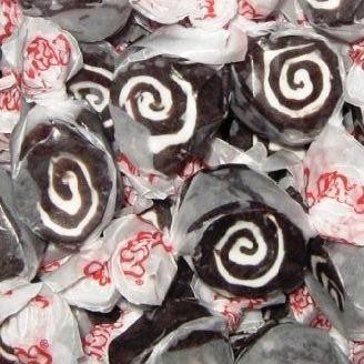Taffy Town Black Licorice Swirl Salt Water Taffy-Half Nuts-Half Nuts