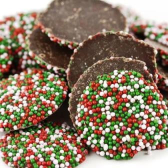 Christmas Chocolate Nonpareils-Half Nuts-Half Nuts
