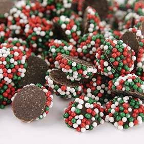 Christmas Chocolate Mini Nonpareils-Half Nuts-Half Nuts
