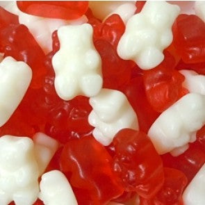 Red and White Gummi Bears-Half Nuts-Half Nuts