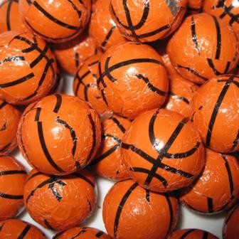 Foiled Milk Chocolate Basketballs-Half Nuts-Half Nuts