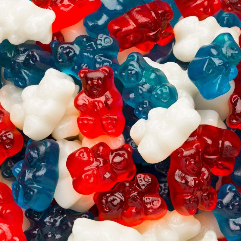 Red, White and Blue Gummi Bears-Half Nuts-Half Nuts