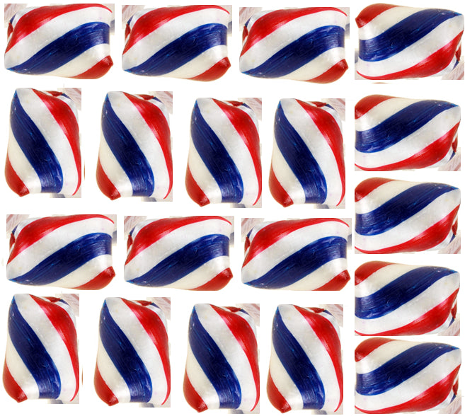 Red, White and Blue Candy Starlight Mints – Half Nuts