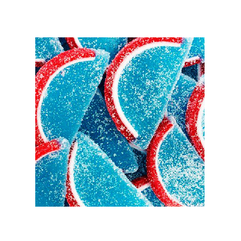 Jelly Fruit Slices - Blue Raspberry-Half Nuts-Half Nuts