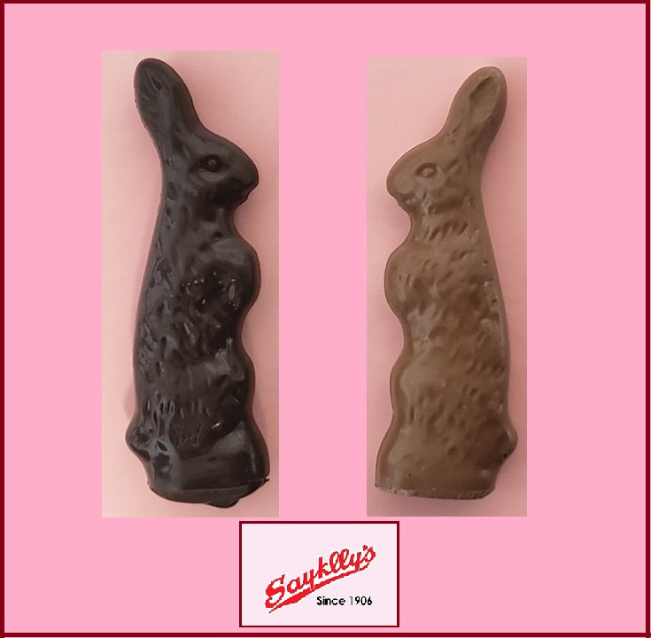 Sayklly's Candies Chocolate Standing Bunny - 1.5 oz.-Half Nuts-Milk-Half Nuts