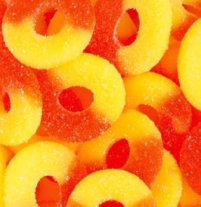 Gummi Peach Rings – Half Nuts