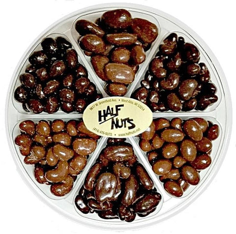 Deluxe Chocolate Nuts Gift Tray-Half Nuts-Half Nuts