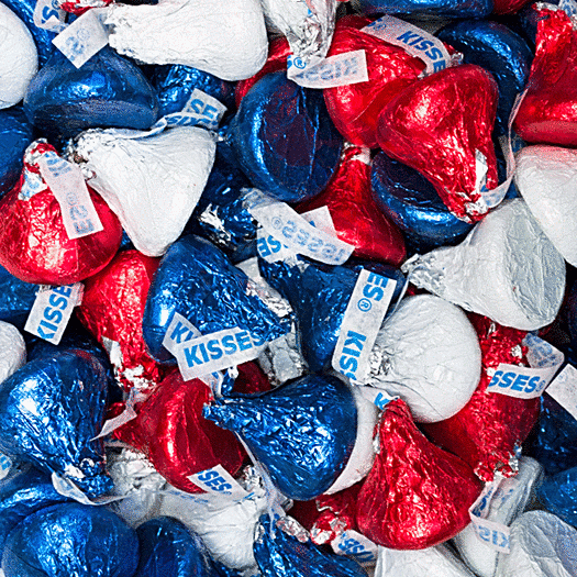 Hershey Kisses - Red, White and Blue-Half Nuts-Half Nuts