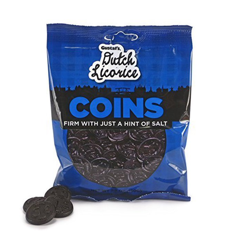 Gustaf Licorice (Salty) Coins - peg bag-Half Nuts-Half Nuts