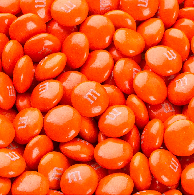 M Ms Orange Half Nuts