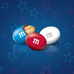 Red, White and Blue Peanut M&Ms-Half Nuts-Half Nuts