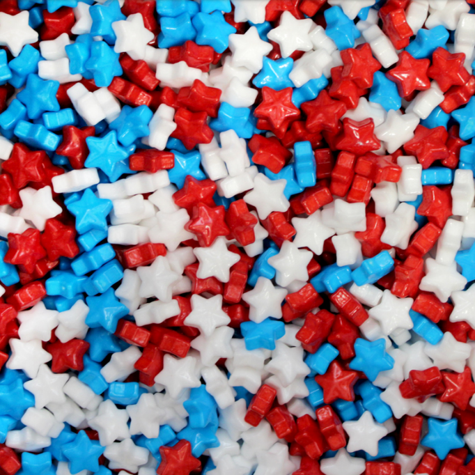 Red, White and Blue Candy Stars – Half Nuts