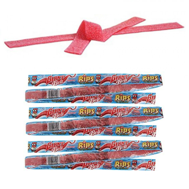 Rips® Sour Strawberry Licorice Belts-Half Nuts-Half Nuts