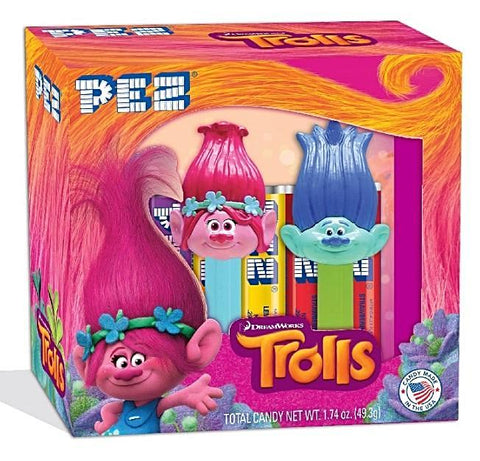 PEZ - Trolls Gift Set-Half Nuts-Poppy and Branch-Half Nuts