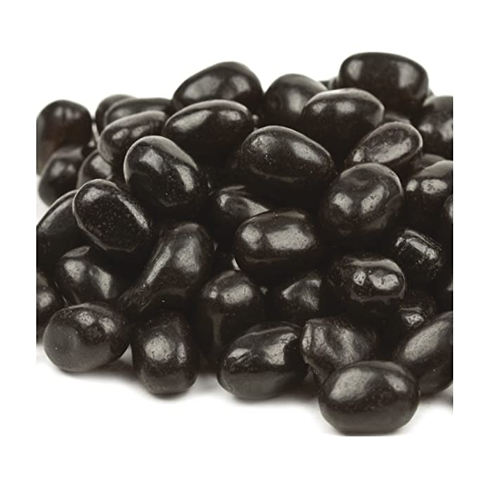 Jelly Beans - Mini Black Licorice Pectin-Half Nuts-Half Nuts