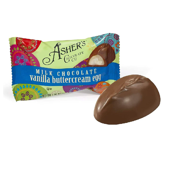 Asher Milk Chocolate Vanilla Buttercream Egg-Half Nuts-Half Nuts