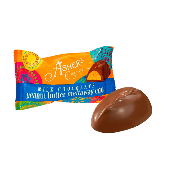 Asher Milk Chocolate Peanut Butter Meltaway Egg-Half Nuts-Half Nuts