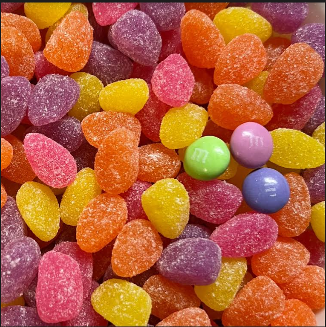 Sweet's Mini Sweet and Sour Jelly Eggs-Half Nuts-Half Nuts
