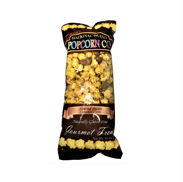 Mackinac Island Popcorn Company _ Almond Pecan Caramel Corn-Half Nuts-Half Nuts