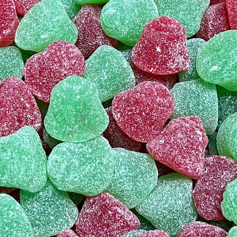 Red and Green Jelly Bells-Half Nuts-Half Nuts