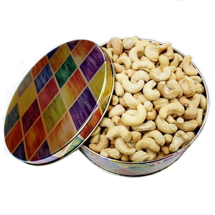 Jumbo Cashews Gift Tin-Half Nuts-1 lb.-Half Nuts