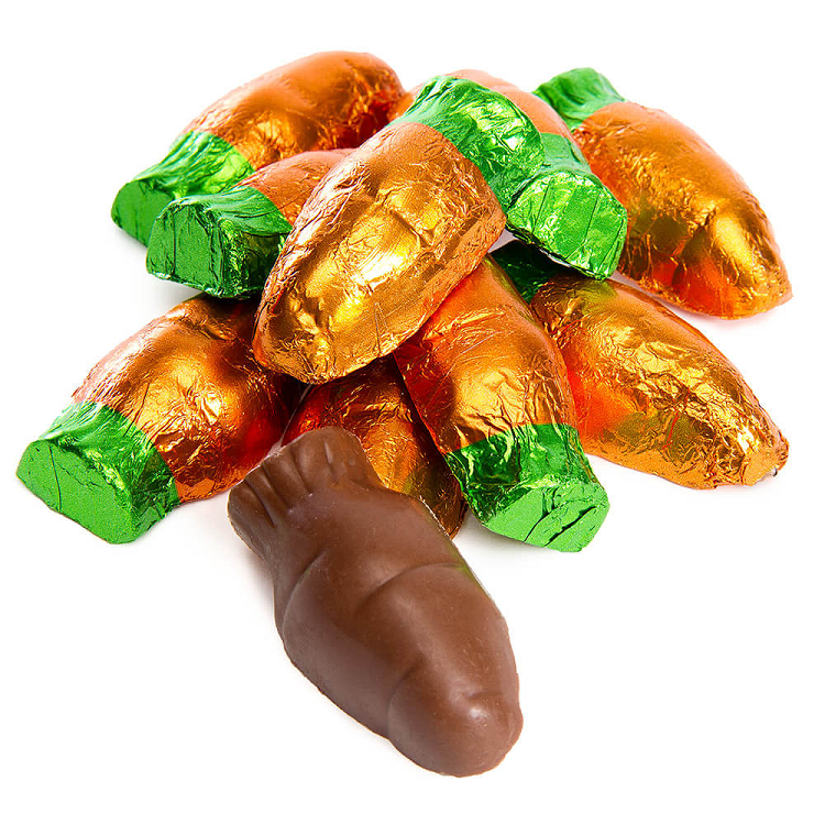 Chocolate Foiled Carrots-Half Nuts-Half Nuts