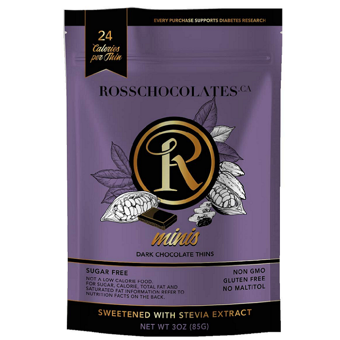 Ross Chocolates - Sugar Free Dark Chocolate-Half Nuts-Half Nuts
