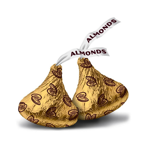 Hershey Kisses Gold Almond-Half Nuts-Half Nuts