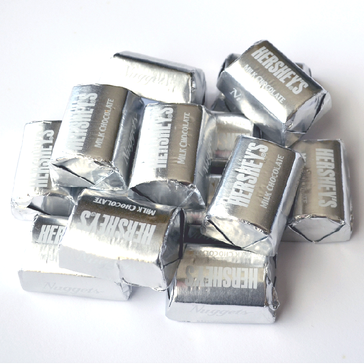 Hershey Silver Milk Chocolate Nuggets-Half Nuts-Half Nuts
