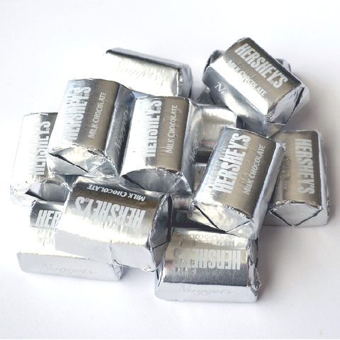 Hershey Silver Milk Chocolate Nuggets-Half Nuts-Half Nuts