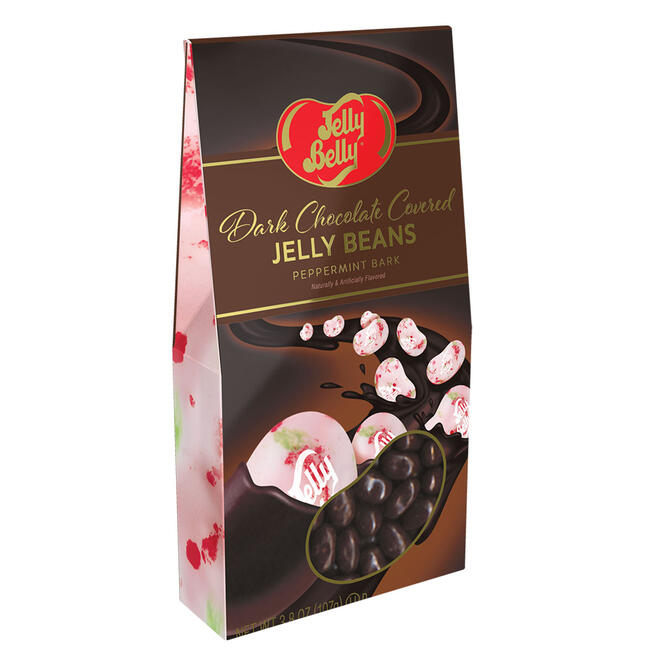 Jelly Belly Dark Chcolate covered Peppermint Bark Jelly Beans-Half Nuts-Half Nuts