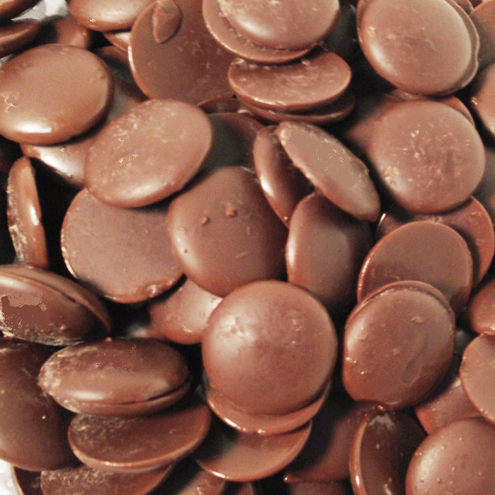 Melting Chocolate Disks - Milk Chocolate - Half Nuts