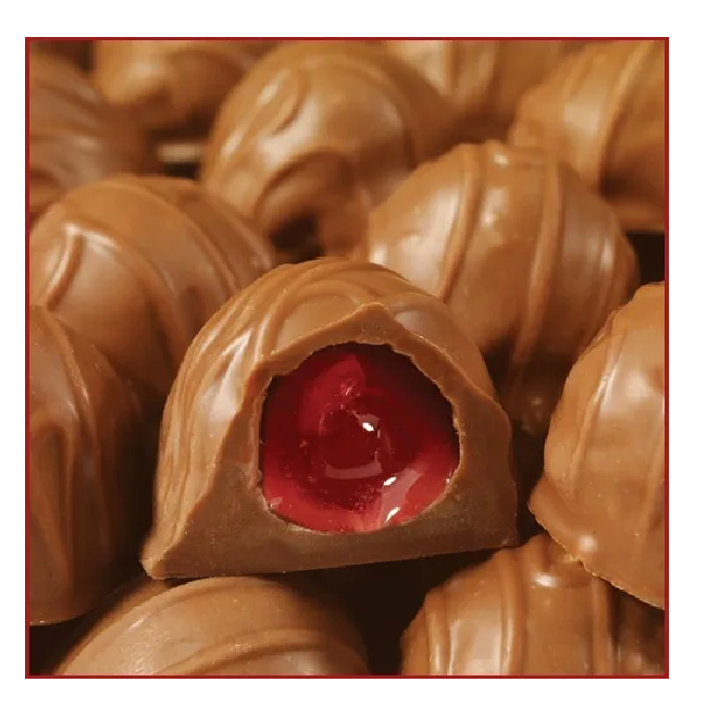 Milk Chocolate Cherry Cordials-Half Nuts-Half Nuts