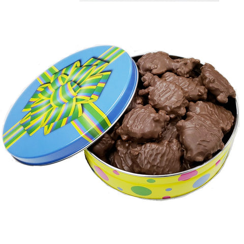 Chocolate Pecan Turtles Gift Tin-Half Nuts-1 lb.-Milk Chocolate-Half Nuts