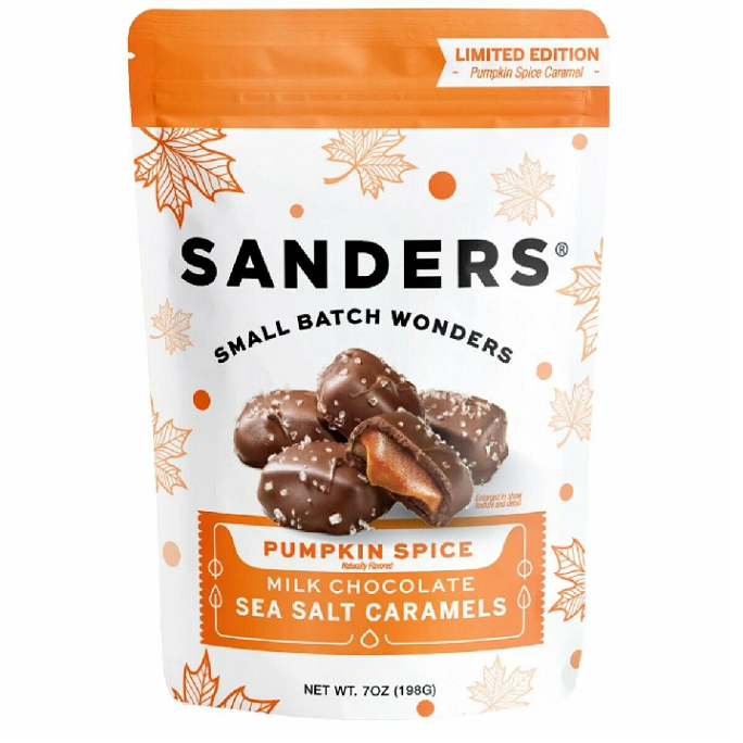Sander's Milk Chocolate Pumpkin Spice Caramels-Half Nuts-Half Nuts
