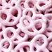 Pink Raspberry Yogurt Covered Pretzels-Half Nuts-Half Nuts