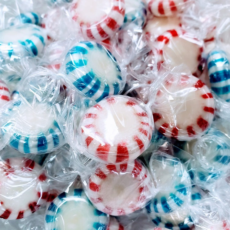 Red, White and Blue Candy Starlight Mints-Half Nuts-Half Nuts
