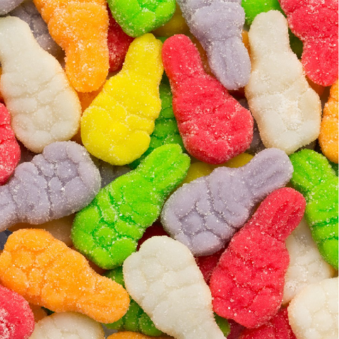 Sanded Gummi Bunnies-Half Nuts-Half Nuts