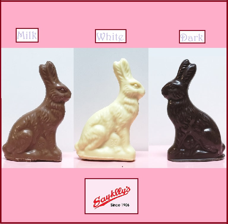 Sayklly's Candies Chocolate Bunny - 2.5 oz.-Half Nuts-Milk-Half Nuts